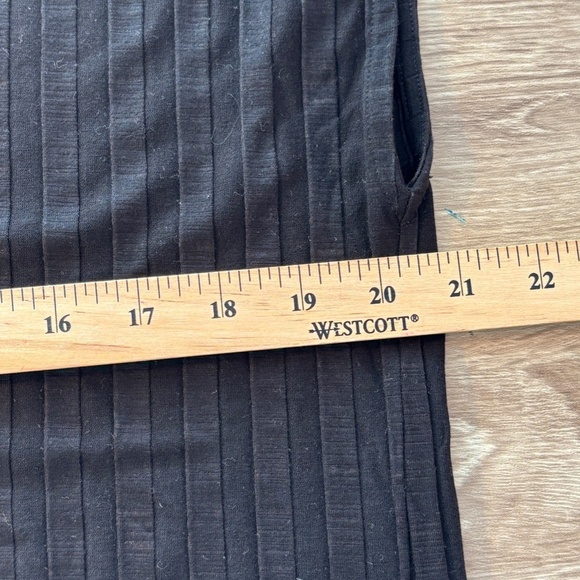 Eileen Fisher Large Wide Rib V-Neck High Low Shift Dress Lagenlook Minimalist - Picture 8 of 11